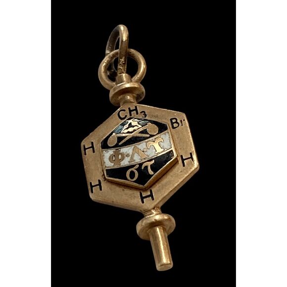 Vintage Phi Lambda Upsilon Fraternity Key Pendant 1941 10K Penn State College - Picture 2 of 4